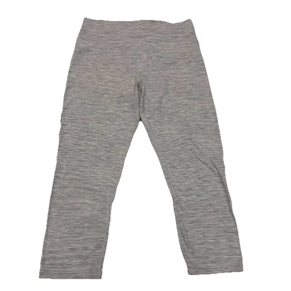 Lululemon Gray Heather Capri Leggings Women's Size 12 Athletic Active Yoga Wear